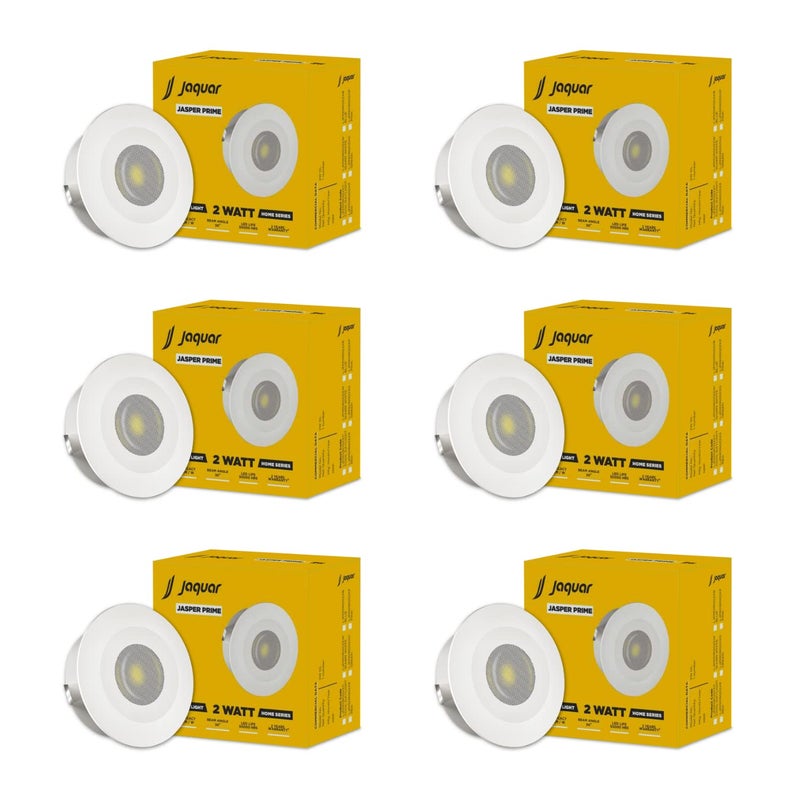 jaquar Jaquar Jasper Prime 2W LED Light Spotlight SPOT Light for Home Ceiling Warm White SPOT Light Pack of 6  - Image 1