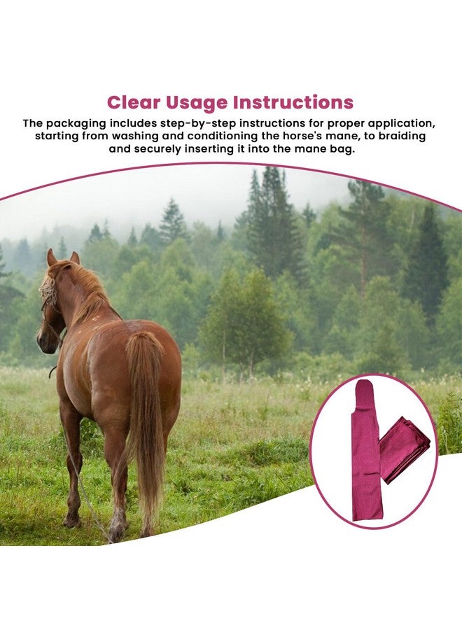 حقائب يدوية للعناية بعرف الخيل | عبوة من 6 قطع | أدوات/مستلزمات الخيل | حماية عرف الخيل من الرياح والشمس والطين، ومنع التشابك والاحتكاك والتكسر | منتج يدوي الصنع للعناية بعرف الخيل (لون كستنائي) - Image 2