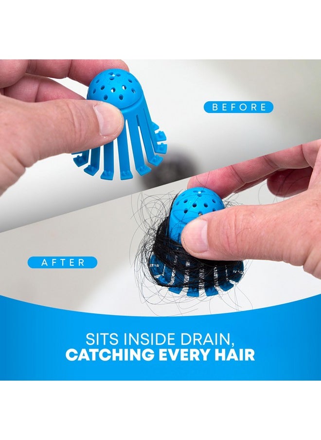 TubShroom TubShroom Toss 21pk Disposable Bath Tub Drain Strainers - Hair Catcher Snare for Shower Bathtub to Prevent Clogged Drains, Traps Human and Pet Hair, One Year Supply (Blue)  - Image 1