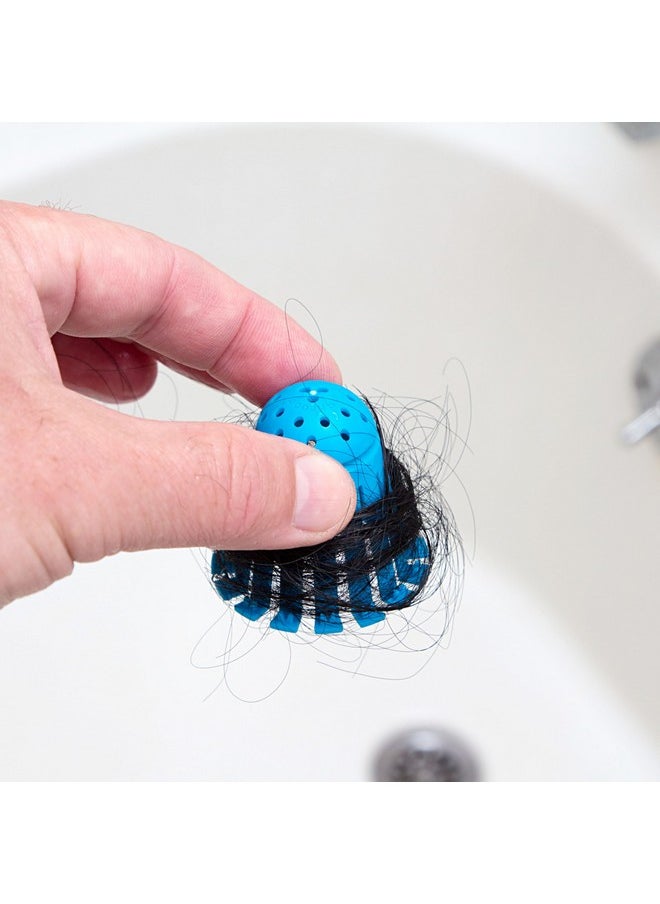 TubShroom TubShroom Toss 21pk Disposable Bath Tub Drain Strainers - Hair Catcher Snare for Shower Bathtub to Prevent Clogged Drains, Traps Human and Pet Hair, One Year Supply (Blue)  - Image 3