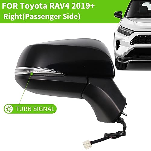 Liizoo Side Mirror for RAV4 2022 2023 Car Door Mirror Fits for Toyota RAV4 2019 2020 2021 Right Passenger Side | Power | Heated |Turning Signal |BSM |replace partslink TO1321384, TO1321388| BLACK (RH) - Image 2