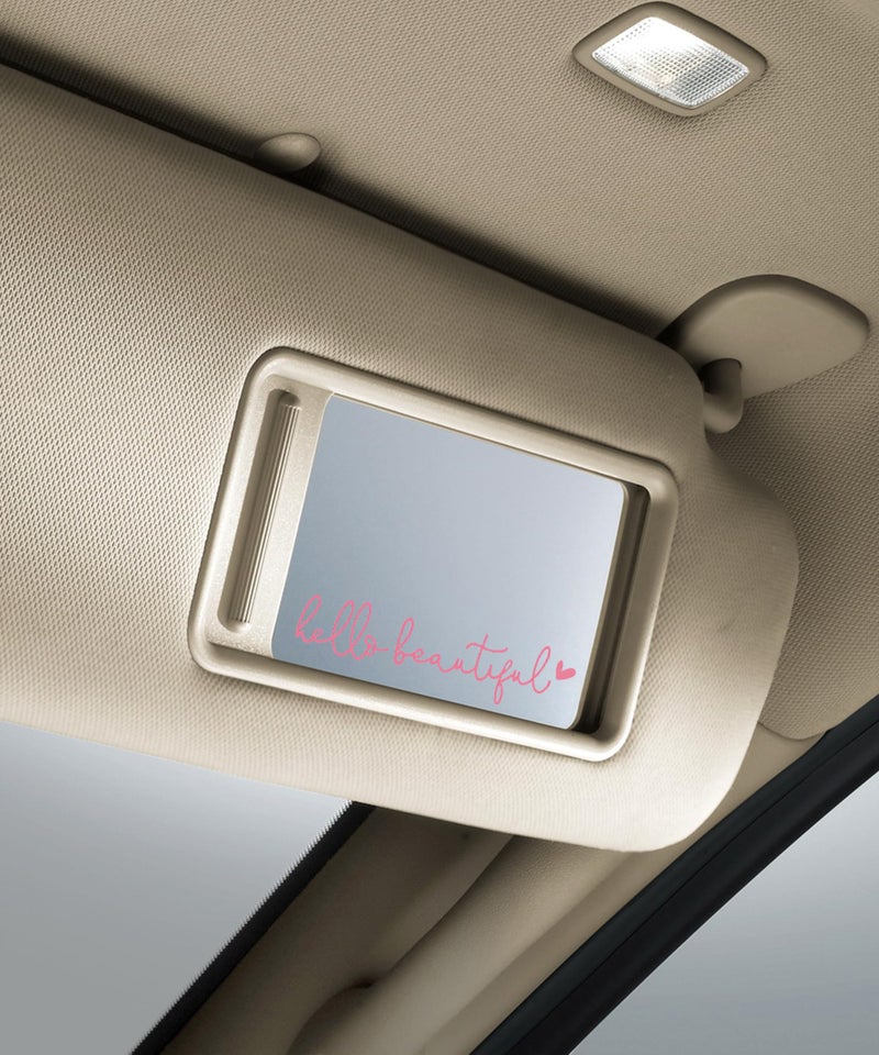 RACOONA Mirror Decal - Hello Beautiful Rearview Sticker, Car Accessories Window Decal, Self Affirmations Decoration (Pink) - Image 5