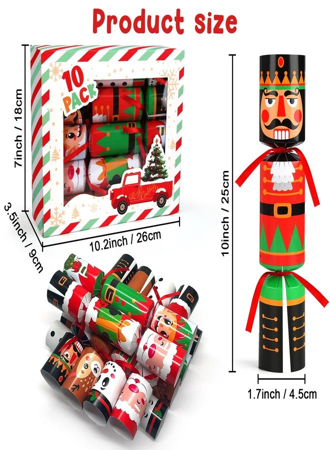 SURCVIO 10 Pack Christmas Party Favor Non-Snap Santa Claus Snowman Design Party Table Favors with Holiday Supplies for Kids and Adults - Image 4