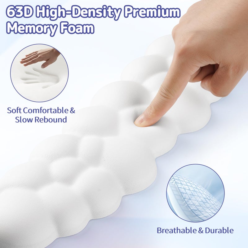 Sushret Cloud Wrist Rest Keyboard, Cloud Keyboard Wrist Pad Set with PU Leather Memory Foam, Cute Arm Rest for Palm Support, PC/Gaming Desk Accessories/Office Setup/Computer Hand Cushion - White - Image 4