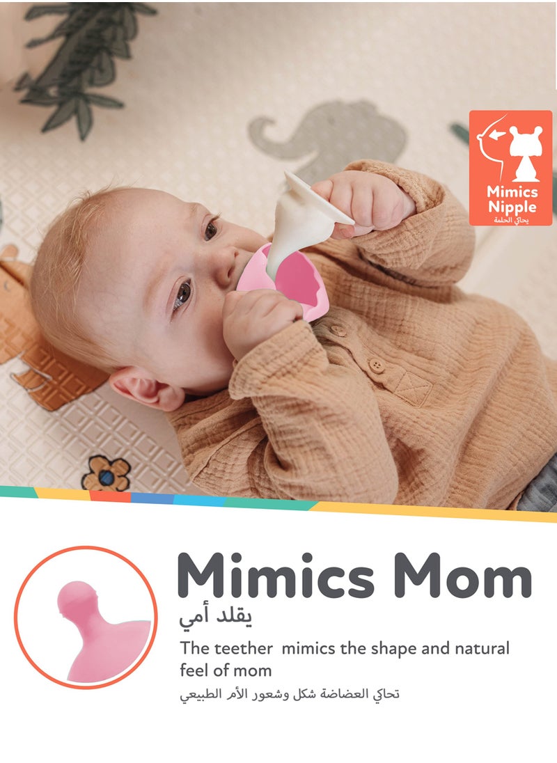 Jourvent Super Soft Silicone Teether with Suction Base - Visually Stimulating and Easy to Grasp Toy for Baby Teething Relief - 3+ Months  - Image 2