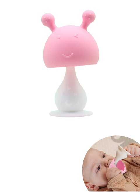 Super Soft Silicone Teether with Suction Base - Visually Stimulating and Easy to Grasp Toy for Baby Teething Relief - 3+ Months