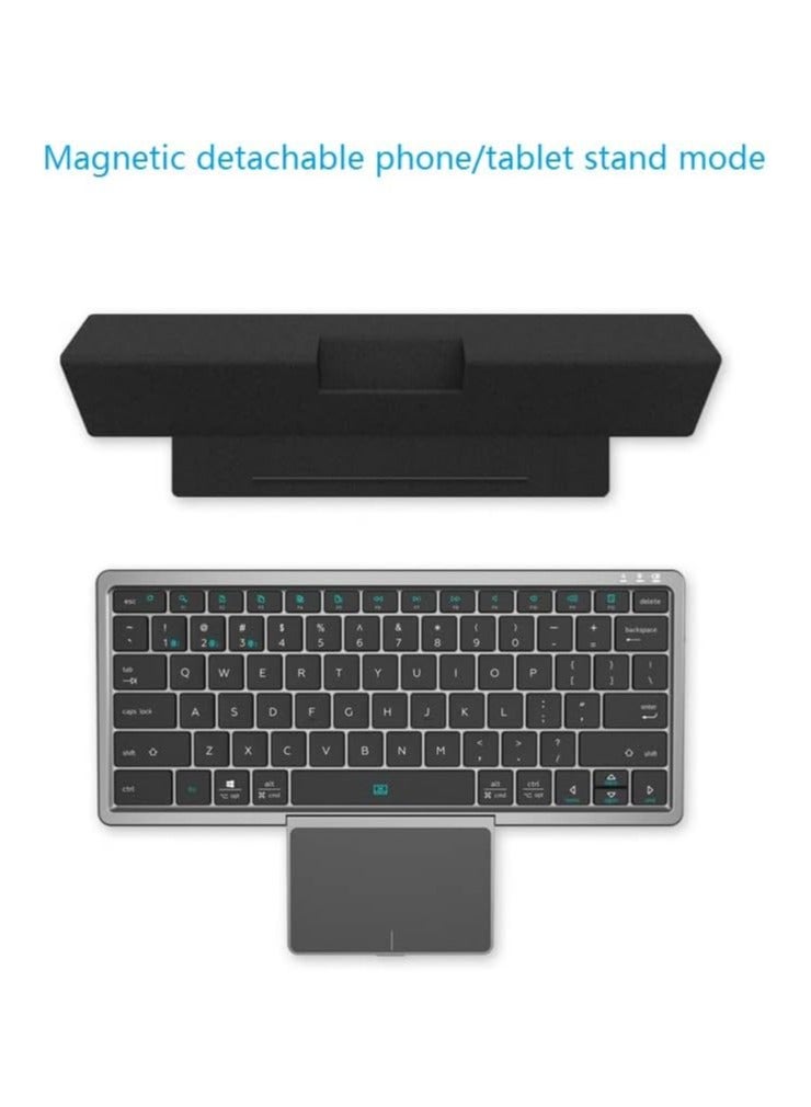 general Wireless keyboard, Bluetooth keyboard, touchpad keyboard with keyboard cover, keyboard case, compatible with tablets, mobile phones, computers, laptops, Type-C charging, support iOS, Android, Mac - Image 3