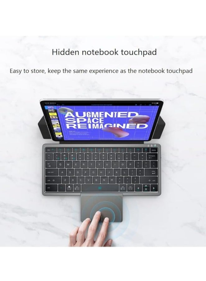 general Wireless keyboard, Bluetooth keyboard, touchpad keyboard with keyboard cover, keyboard case, compatible with tablets, mobile phones, computers, laptops, Type-C charging, support iOS, Android, Mac - Image 5