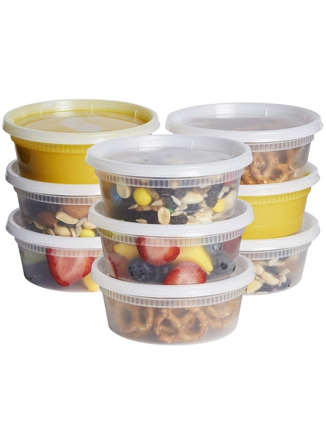 GUSTO [48 Sets - 8 oz. Plastic Deli Disposable Food Storage Containers with Airtight Lids - Slime Containers (Formerly Comfy Package) - Image 1