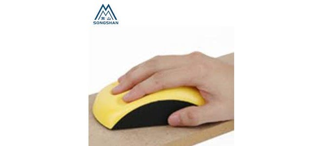 ISC Hand Sanding Block, Nylon Foam Hook and Loop Sand Pad for Abrasive Orbital Sander Disc Combo (Mouse Shape 6") - Image 2