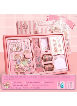 [Sweet Tea Diary] 186-piece Gift Box Gift Bag Hand Account Knife Hand Account Pen