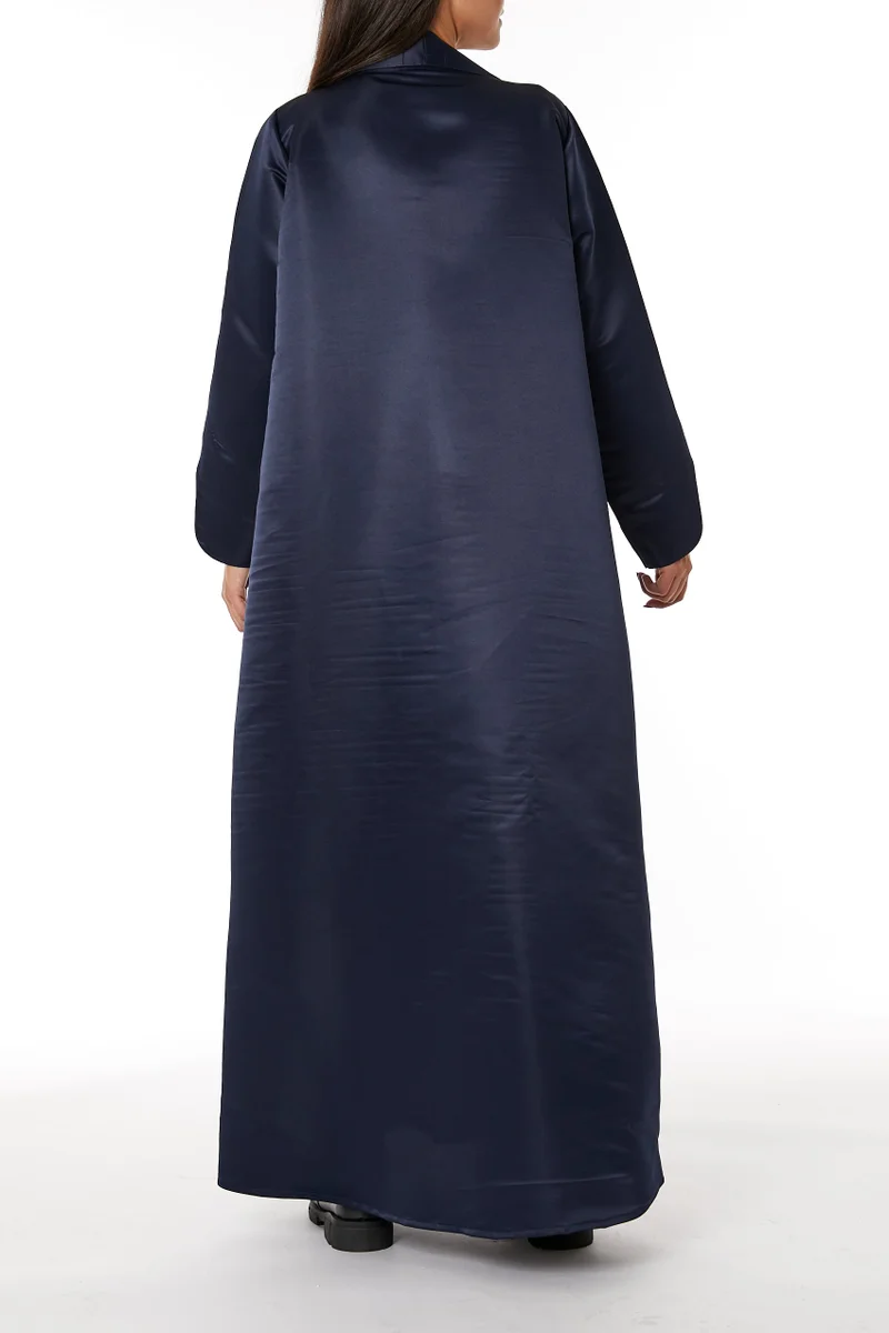 Moistreet  Satin Embroidered Open Abaya for Women | Best Price UAE