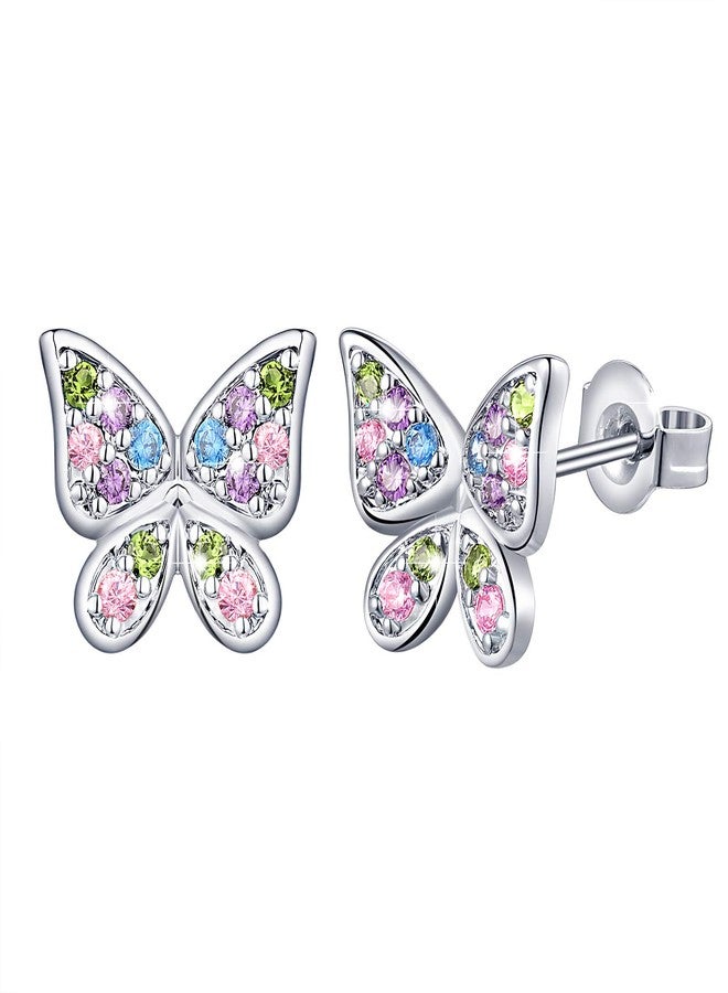 SINCERE Hypoallergenic Butterfly Earrings for Girls 8-12 Birthday Valentines Day Christmas Gifts for Daughter Granddaughter Niece - Image 1