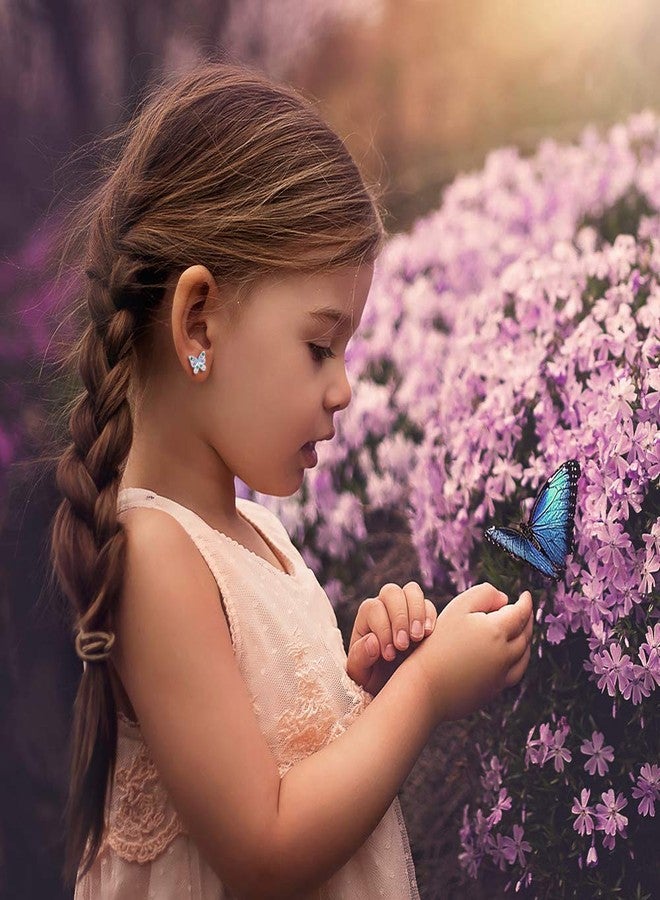 SINCERE Hypoallergenic Butterfly Earrings for Girls 8-12 Birthday Valentines Day Christmas Gifts for Daughter Granddaughter Niece - Image 3