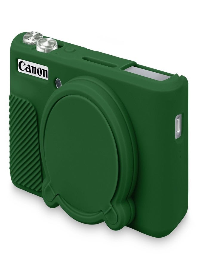 BOVKE Silicone Camera Case for Canon PowerShot SX740/ SX730 Digital Camera, SX740 Camera Soft Case Cover Rubber Camera Sleeve with Removable Lens Cover, Green - Image 1