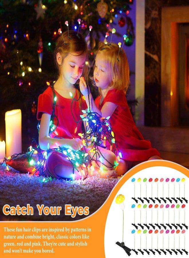 Luinabio 30 Pcs Bean Sprout Hair Clips Mixed Style Plant Hairpins Flower Plant Hair Clip Little Grass Barrette Butterfly Headwear Hair Accessories for Women Girl School Home Party Christmas (Mushroom) - Image 4