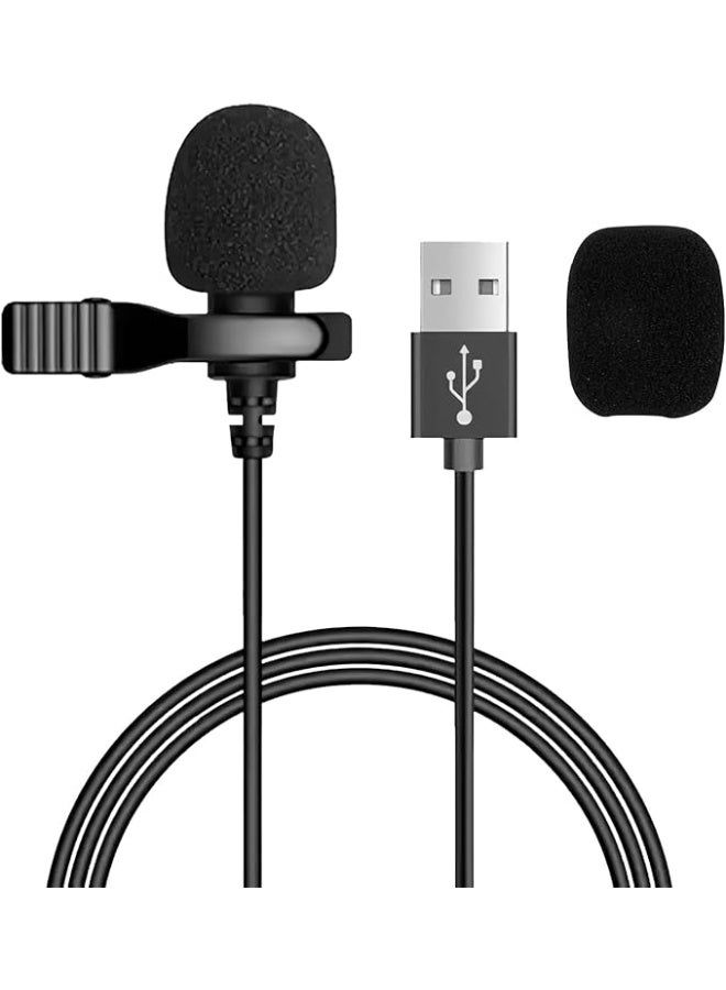 USB Lavalier Omnidirectional Mini Microphone – 6.6ft Wired Clip-On Mic for PC, Mac, Laptop – Ideal for YouTube, Online Classes, Interviews, Podcasting, Streaming, and Gaming - Image 1