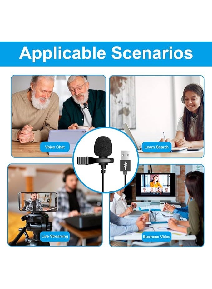 USB Lavalier Omnidirectional Mini Microphone – 6.6ft Wired Clip-On Mic for PC, Mac, Laptop – Ideal for YouTube, Online Classes, Interviews, Podcasting, Streaming, and Gaming - Image 2