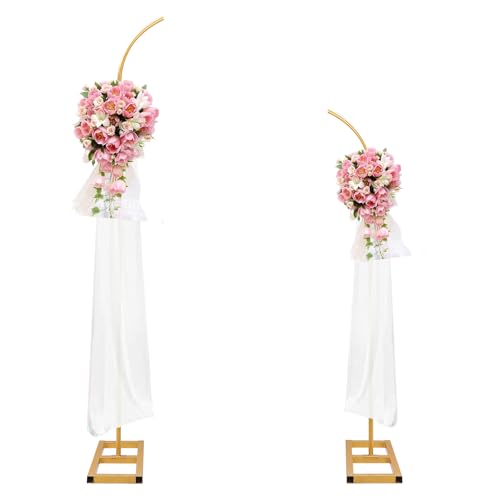 MontValent Wedding Arch Backdrop Stand Metal Arch Stand Wedding Arch Frame Wedding Arches for Ceremony Gold Arch Backdrop Flower Arch Stand Floral Arch Birthday Party Graduation Background Decoration - Image 1