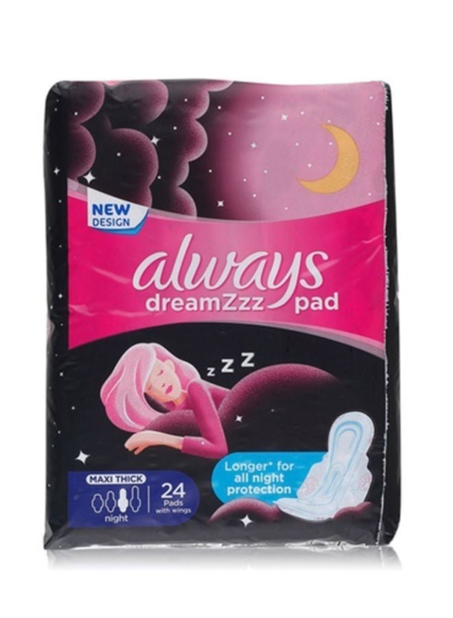 Always Thick Sensitive Night Pads, 24 Pcs