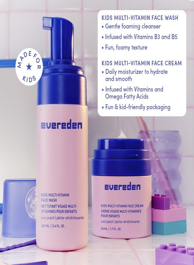 Evereden Happy Kids Skin & Lips Routine - Multi-Vitamin Face Wash & Face Cream Peach & Tinted Lip Oil Ruby Red Set - Clean & Vegan Skin Care for Kids 3+ - Moisturizing, Nourishing, & Protective - Image 4