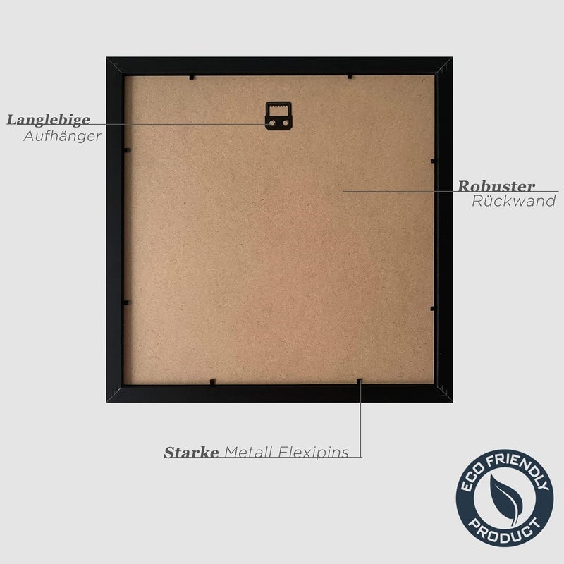 إطار صور ، مقاس 30 × 30 سم، خشبي أسود، إطار مصنوع من MDF، مقاس 10 × 10 بوصة، مجموعة من 3 أطر - Image 3
