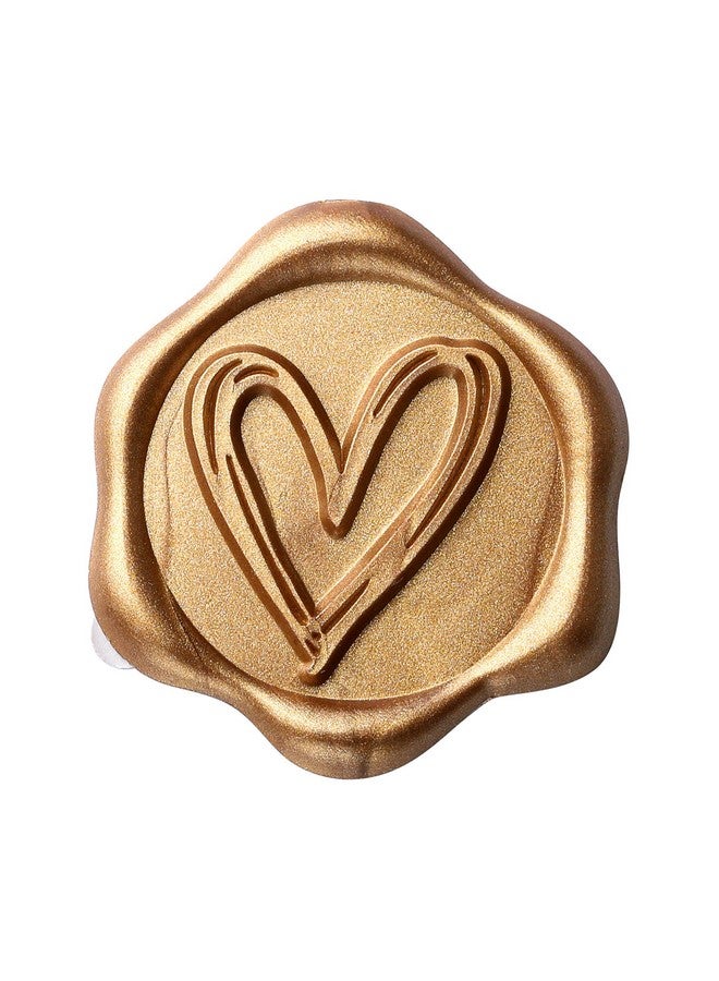 Yoption Heart Wax Seal Stickers 50 Pack Envelope Seal Stickers Envelope Seals Self Adhesive Gold Stickers For Wedding Party Birthday Christmas - Image 2