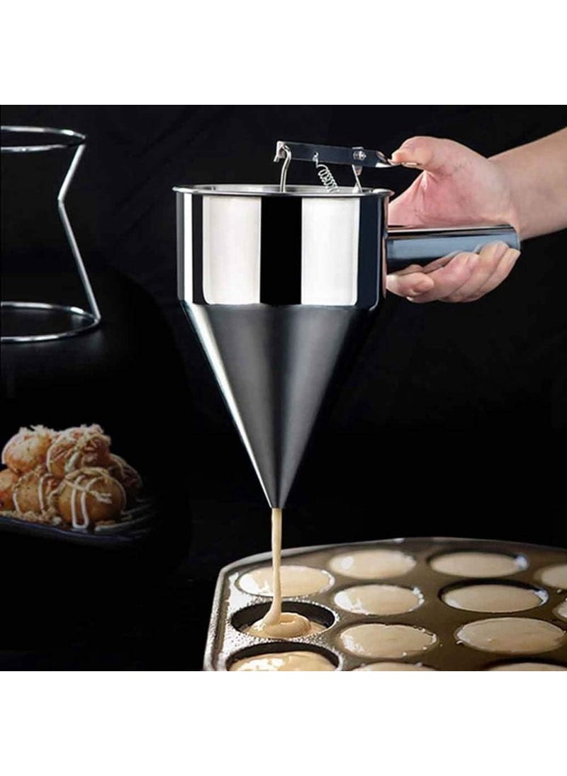 JestNest jestnest Pancake Batter Dispenser Practical Stainless Steel Octopus Ball Making Baking Pancake Maker Dispenser Kitchen Tool Funnel  - Image 3
