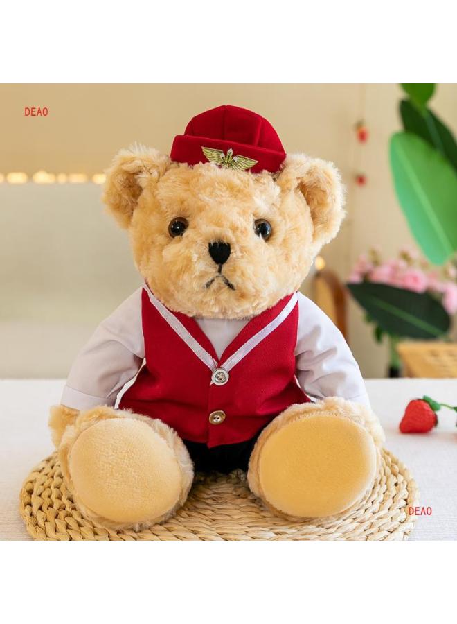 Police Cub Bear Doll Traffic Police Cub Bear Doll Uniform Fireman Teddy Bear Plush Toy Girl Children Gift-Specifications:30cm [excellent Price/warranty]-Color:Blue-sweatshirt Bear  - Image 5