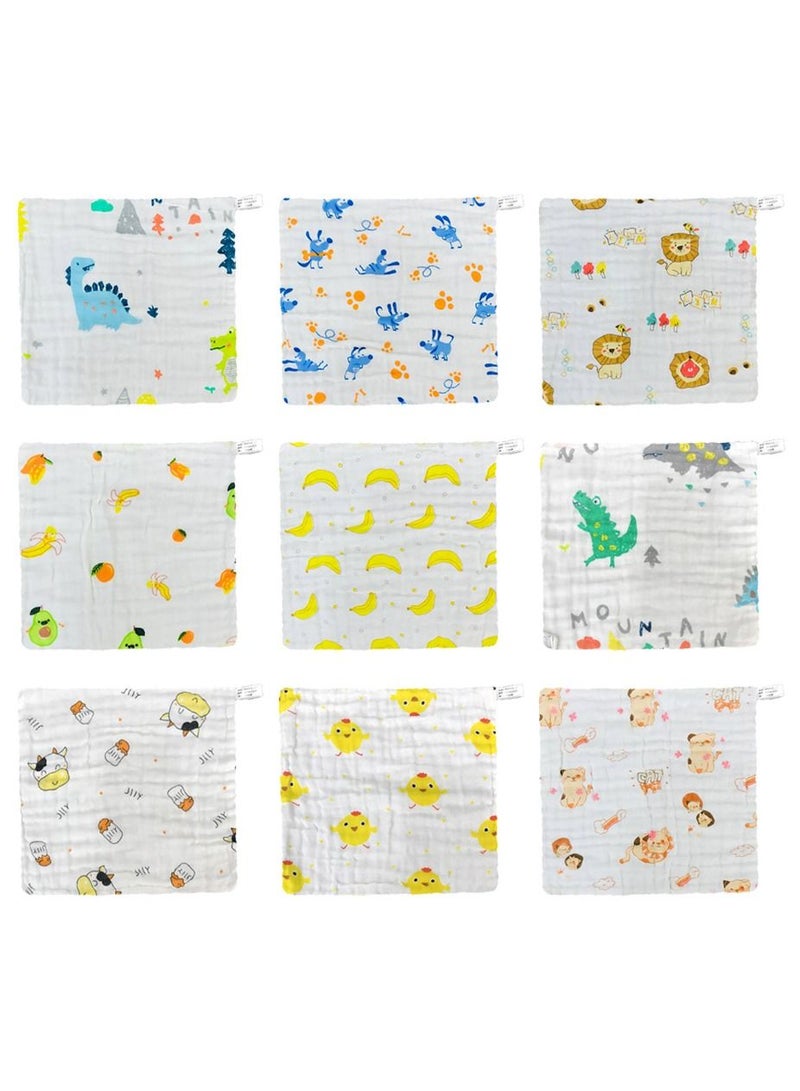 MARGOUN MARGOUN Baby Muslin Washcloths Soft Face Cloths for Newborn 30 * 30 cm, Absorbent Bath Face Towels,  Baby Wipes,  Burp Cloths or Face Towels  (9 Pack) - Image 1