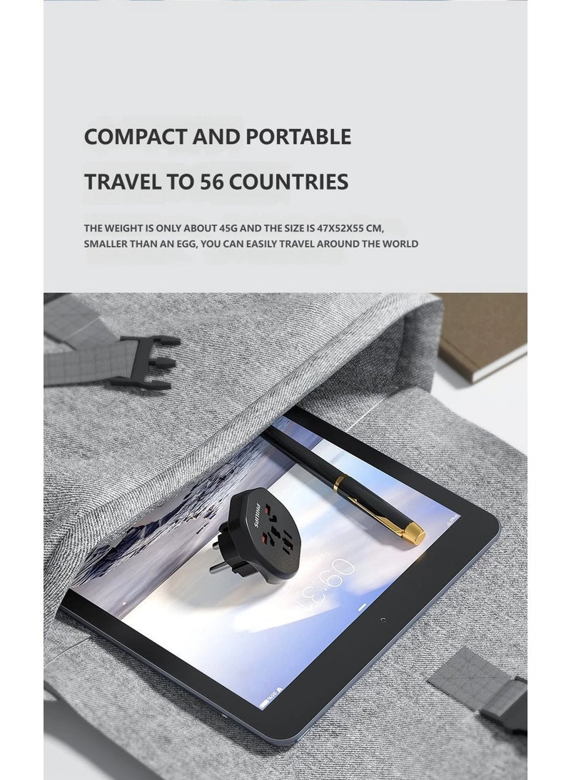 PHILIPS UK to Multi-Country Travel Adapter SPB1002B - Universal Power Converter for UK, Hong Kong, Singapore, Maldives & 32 More Countries BLACK UK - Image 3