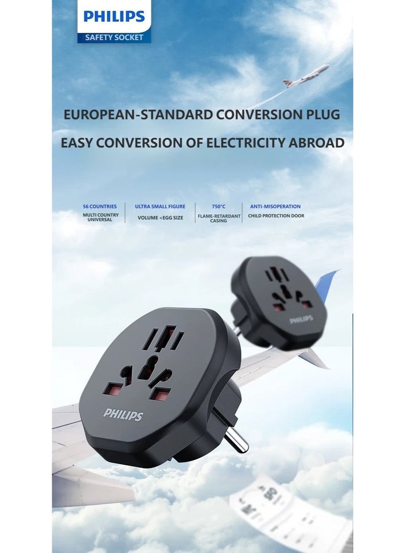 PHILIPS UK to Multi-Country Travel Adapter SPB1002B - Universal Power Converter for UK, Hong Kong, Singapore, Maldives & 32 More Countries BLACK UK - Image 2