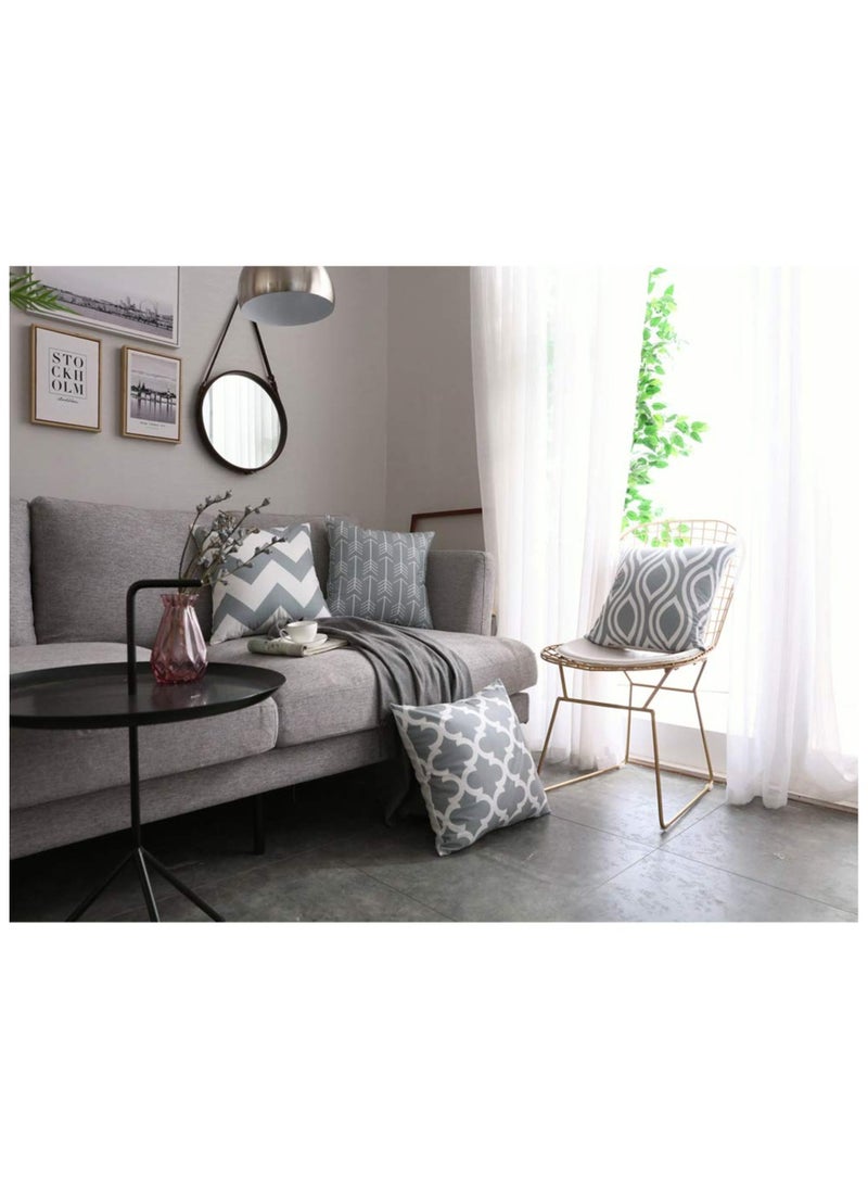 XiuWoo Set of 4 45*45cm Accent Decorative Throw Pillow Cases Soft Microfiber Outdoor Throw Pillow Covers for Couch Bedroom, Grey  - Image 2