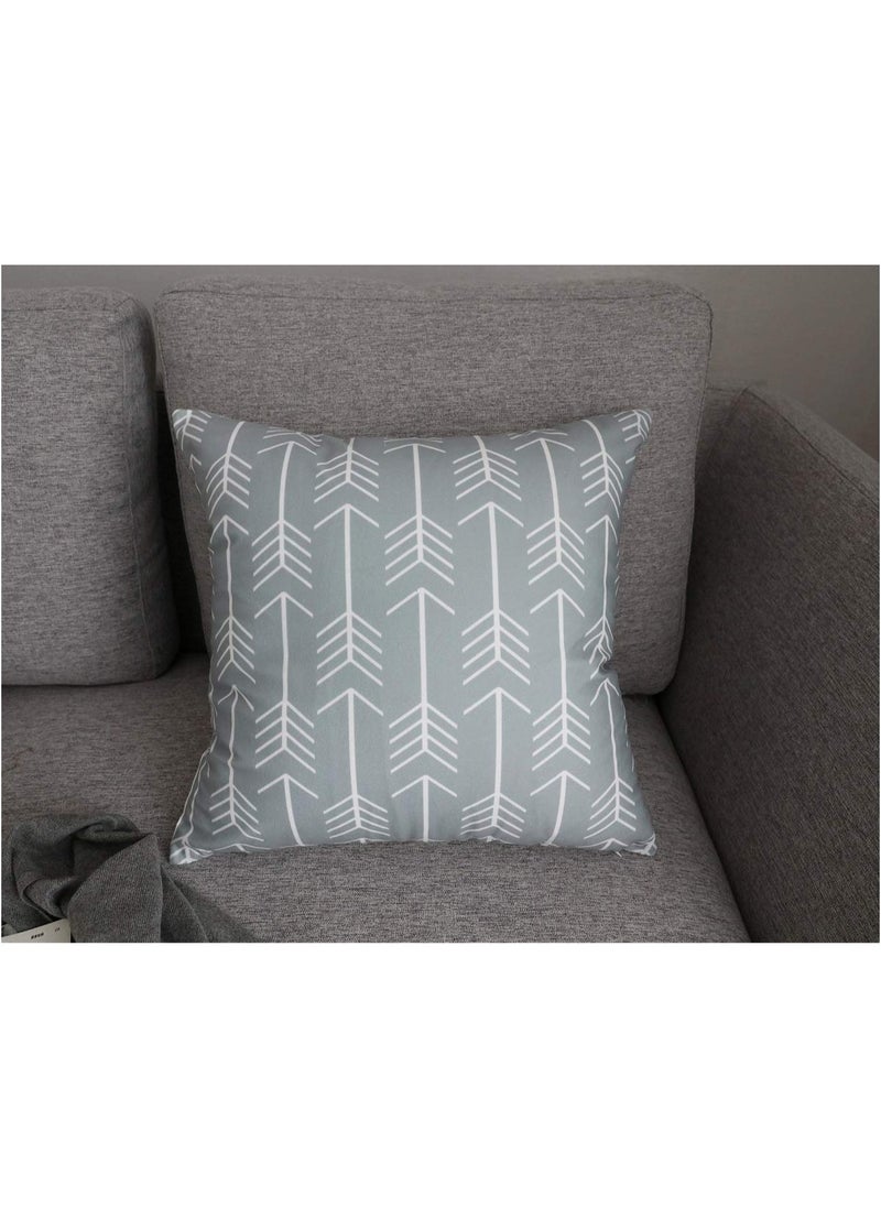 XiuWoo Set of 4 45*45cm Accent Decorative Throw Pillow Cases Soft Microfiber Outdoor Throw Pillow Covers for Couch Bedroom, Grey  - Image 4