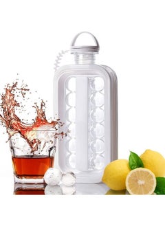 2 in 1 Portable Ice Ball Maker Kettle with 17 Grids Flat Body Lid Cooling Ice Pop Cube Molds for Drinks