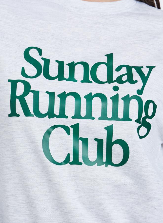 Take Two Grey Sunday Running Club Slogan Sweatshirt - Image 3