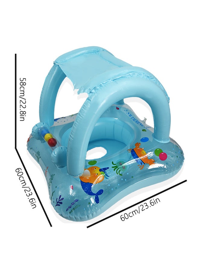 مقعد مظل منفوش للأطفال، مقعد للرضع والأطفال، حلق سباحة بمقبض جرس