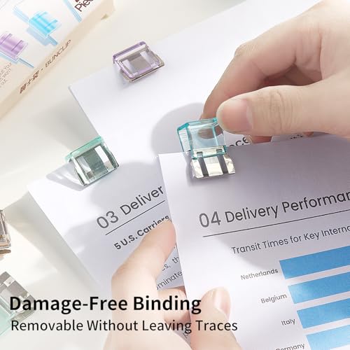 BUNCLIP Push Paper Clips & Binder Clips, 40 Pack Medium Reusable Heavy Duty Clamps, No Damage No Marks, 50 Sheet Capacity for Office, School, Home Organization (40 Pieces) - Image 5