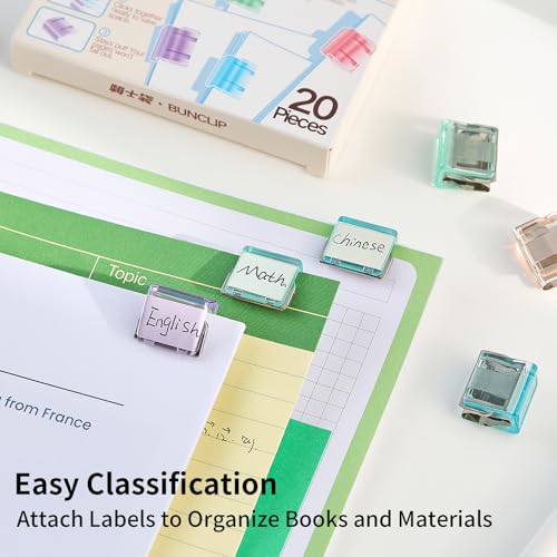 BUNCLIP Push Paper Clips & Binder Clips, 40 Pack Medium Reusable Heavy Duty Clamps, No Damage No Marks, 50 Sheet Capacity for Office, School, Home Organization (40 Pieces) - Image 4