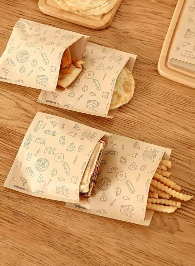 ورق تغليف للساندويتش والشطيرة والبرجر مكون من 25 قطعة مضادة للزيت مناسبة للاستخدام في المقلاة الهوائية في المطبخ - Image 1