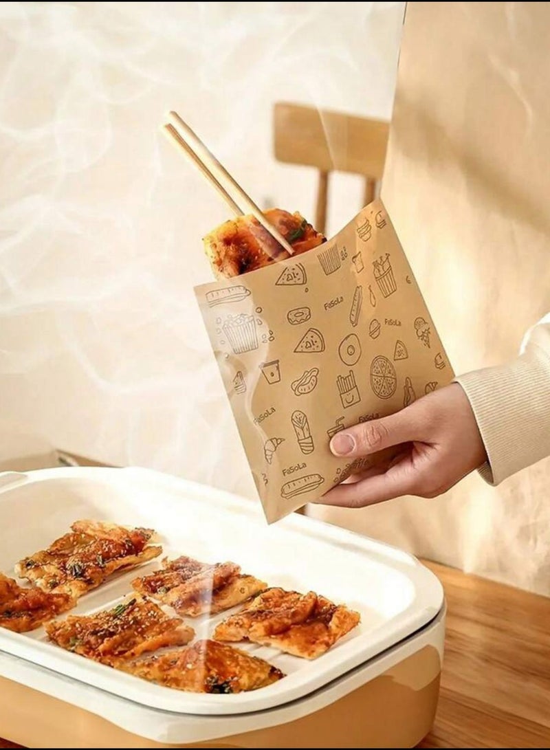 ورق تغليف للساندويتش والشطيرة والبرجر مكون من 25 قطعة مضادة للزيت مناسبة للاستخدام في المقلاة الهوائية في المطبخ - Image 2