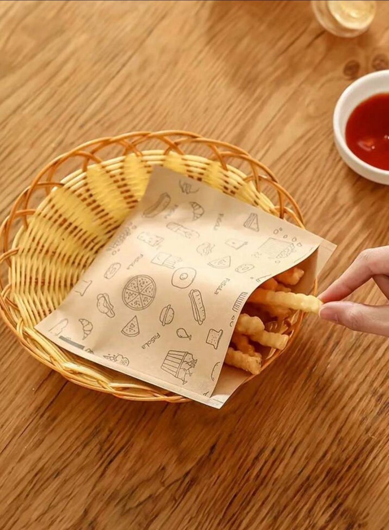 ورق تغليف للساندويتش والشطيرة والبرجر مكون من 25 قطعة مضادة للزيت مناسبة للاستخدام في المقلاة الهوائية في المطبخ - Image 3