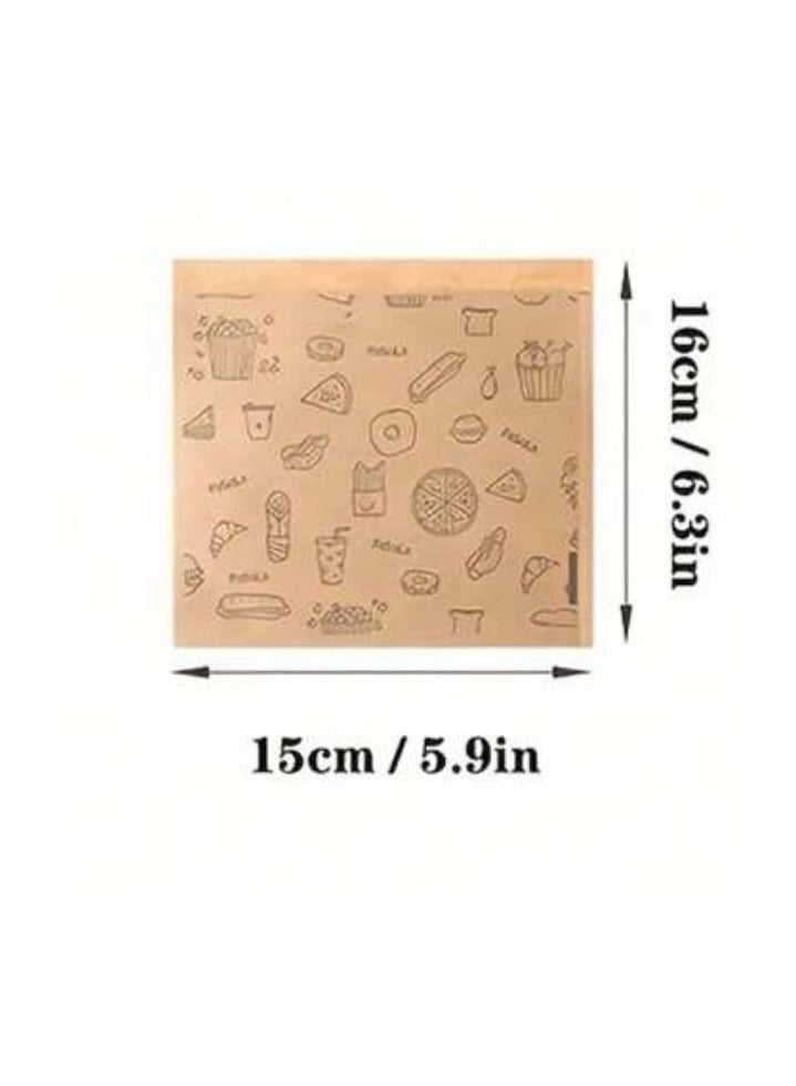 ورق تغليف للساندويتش والشطيرة والبرجر مكون من 25 قطعة مضادة للزيت مناسبة للاستخدام في المقلاة الهوائية في المطبخ - Image 5