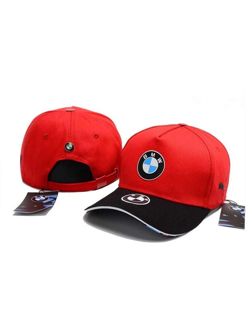 BMW قبعة بيسبول ثنائية اللون حمراء وسوداء من بي إم دبليو وبيما