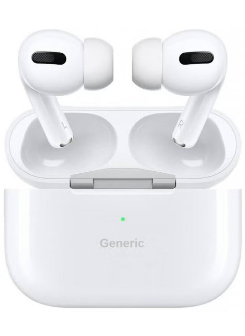 ماركة غير محددة - سماعات Pro Airpods متوافقة مع هاتف Android iPhone باللون الأبيض مع غطاء حماية واق اسود - Image 1