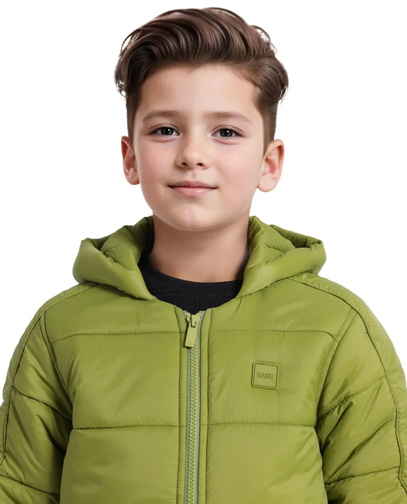 Rare Ones Rare Ones Kids Frant Flouroscent Green Nylon Full Sleeve Solid Jacket