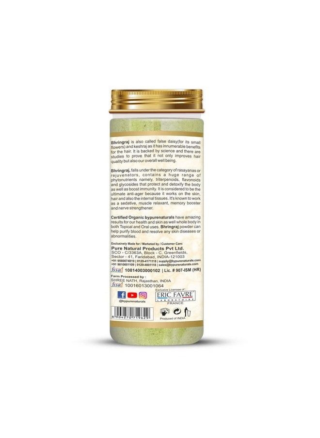 byPurenaturals - 100% Natural Herbal Organic Bhringraj (Eclipta Alba) Powder For Hair And Skin Care 100Gm (Pack Of 2) - Image 1