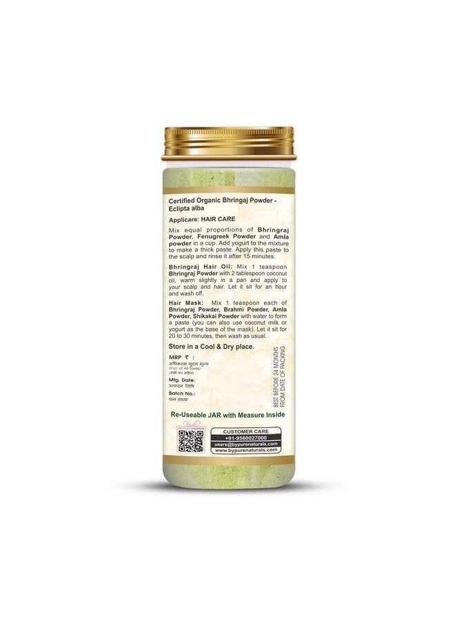 byPurenaturals - 100% Natural Herbal Organic Bhringraj (Eclipta Alba) Powder For Hair And Skin Care 100Gm (Pack Of 2) - Image 1