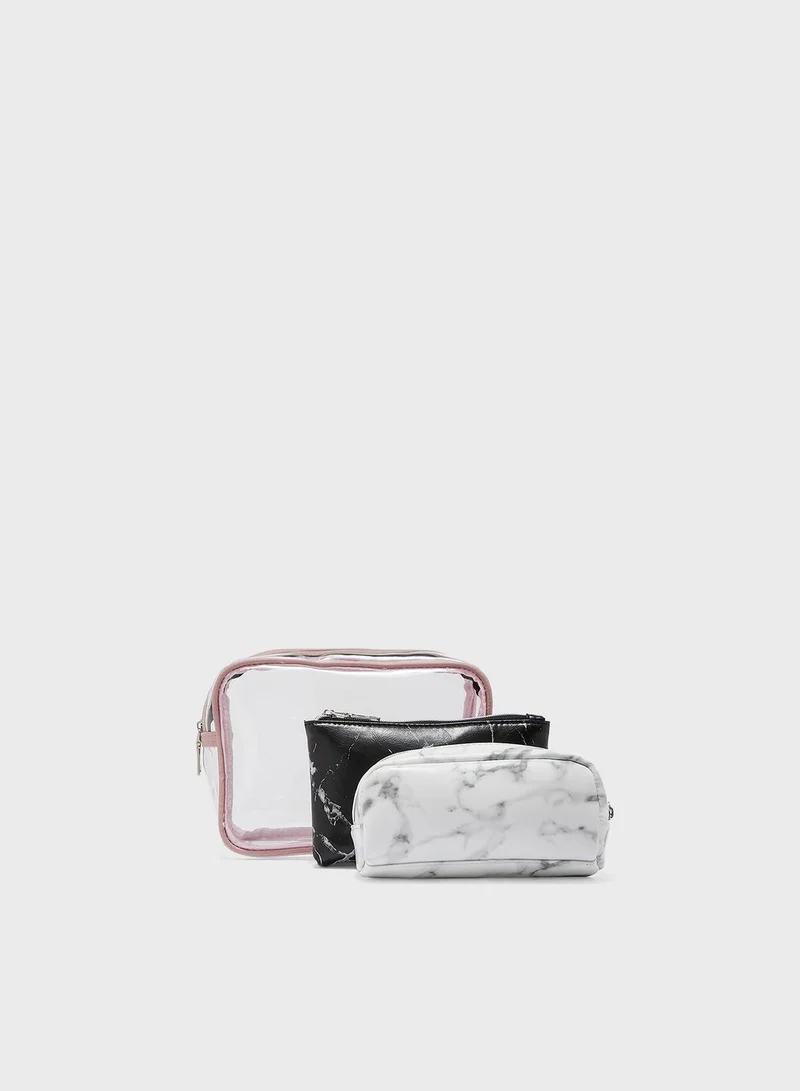 AURORA Marble Cosmetic Bag in Bag Set