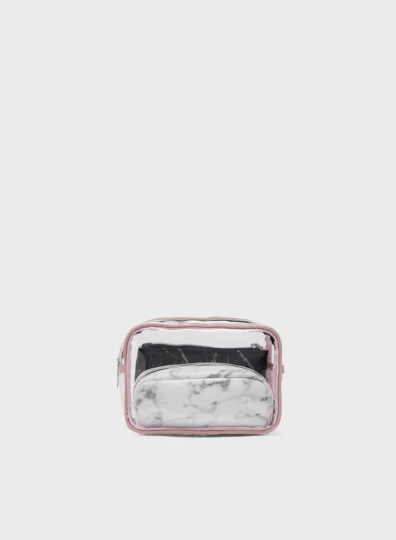 AURORA Marble Cosmetic Bag in Bag Set